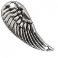 Metalen bedel wings Antiek zilver